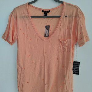 Forever 21 Peach Distressed T-Shirt | Forever 21